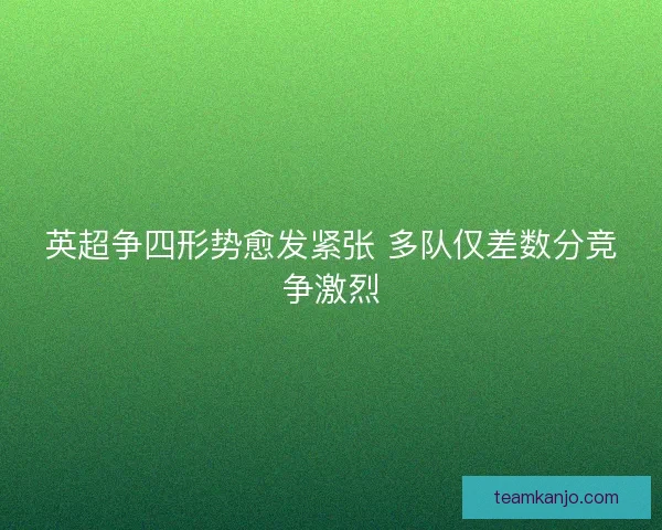 英超争四形势愈发紧张 多队仅差数分竞争激烈